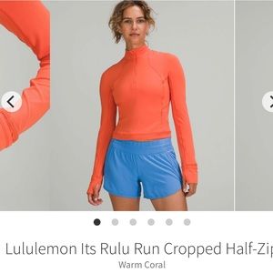 Lululemon it’s rulu run cropped half zip